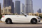 White Mercedes Benz C300 Convertible 2017 for rent in Dubai 2